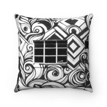 Load image into Gallery viewer, [IN WAVES] Faux Suede Square Black and White Pillow Case
