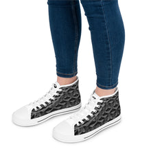 Load image into Gallery viewer, [GEOMETRIC INDIGO] {CUSTOM BMA} Women's High Top Sneakers
